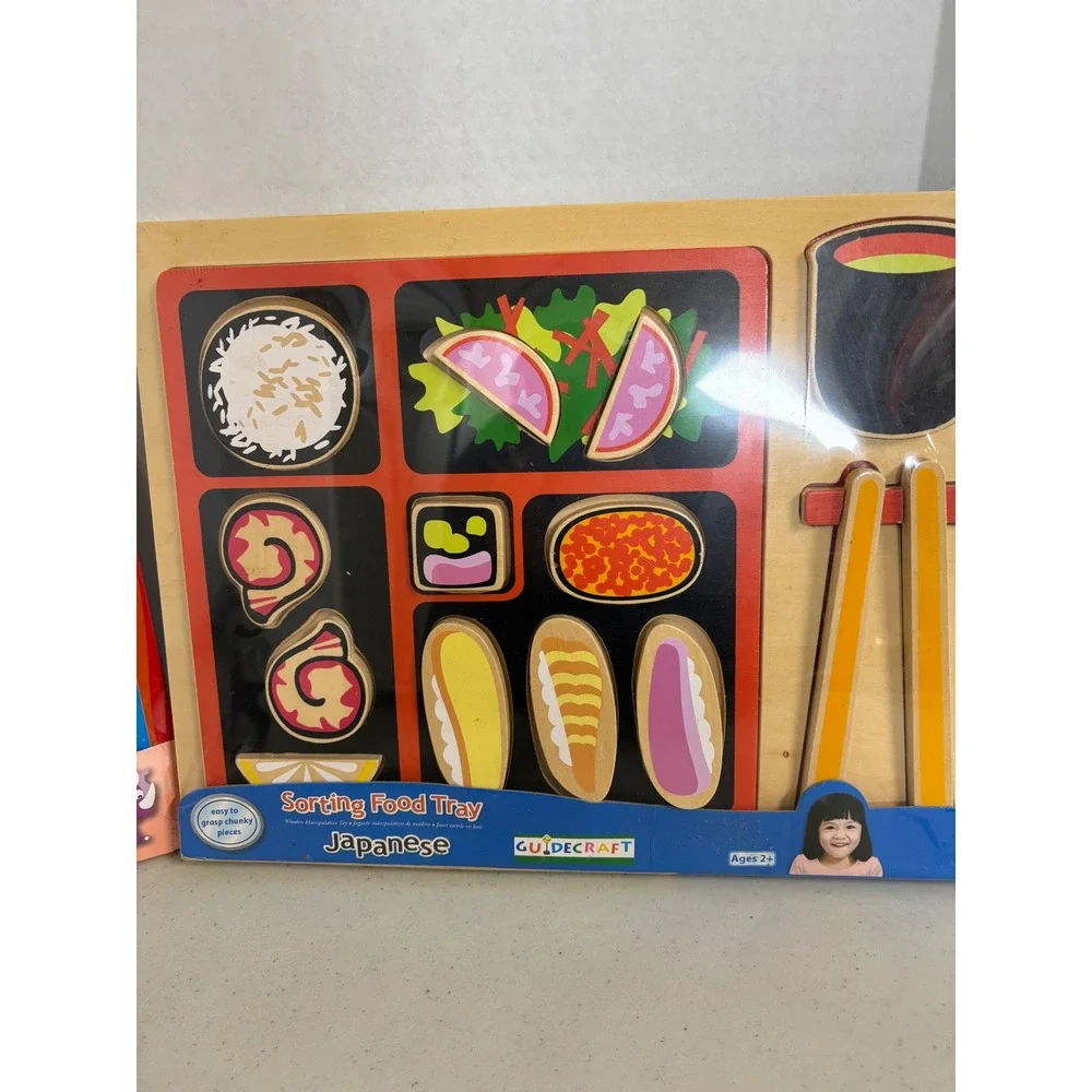 Guidecraft Japanese Food Tray & Learning Journey Lift & Learn‎ Dinos Puzzles New